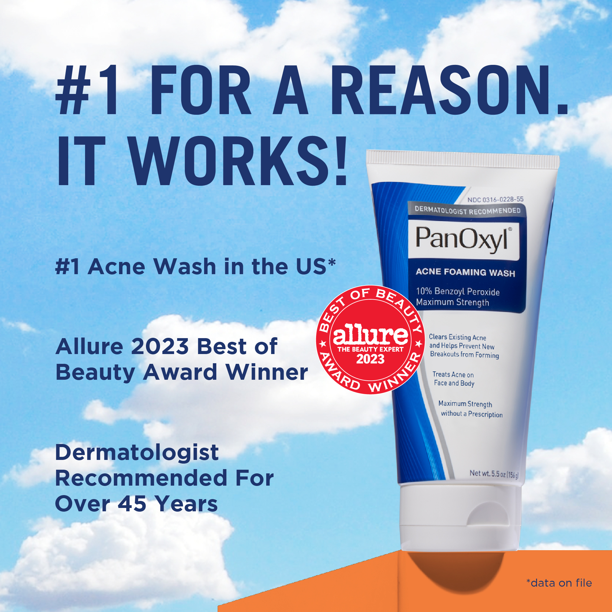 #1 for a reason. It works! #1 acne wash in the US (data on file). Allure 2023 Best of Beauty Award winner. Dermatologist recommended for over 45 years.