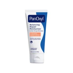 PanOxyl balancing repair moisturizer tube.