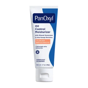 A tube of PanOxyl oil control moisturizer.