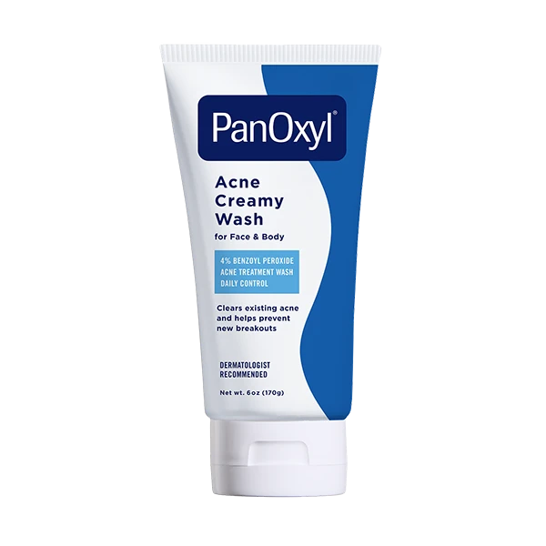 A tube of PanOxyl acne creamy wash.